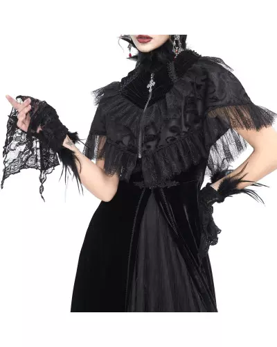 Black Gloves with Feathers from Devil Fashion Brand at €41.00