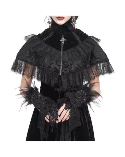 Black Gloves with Feathers from Devil Fashion Brand at €41.00