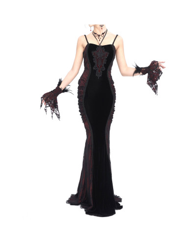 Vestido Elegante Rojo y Negro