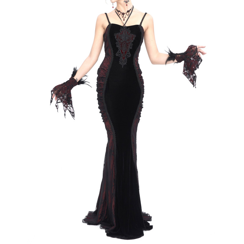 Vestido Elegante Rojo y Negro
