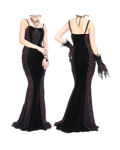 Vestido Elegante Rojo y Negro