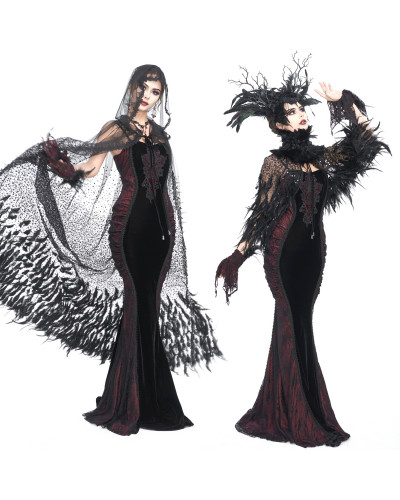 Elegantes Schwarz-Rotes Kleid