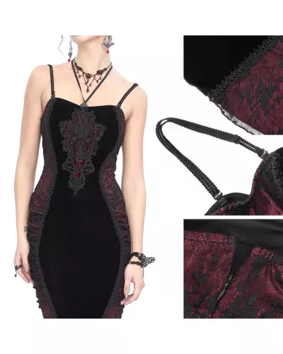 Élégante Robe Noire et Rouge de la Marque Devil Fashion à 92,00 €