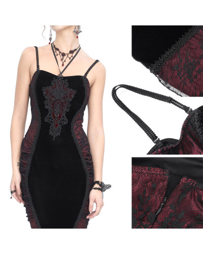 Vestido Elegante Rojo y Negro