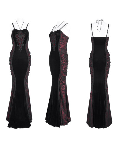 Vestido Elegante Rojo y Negro