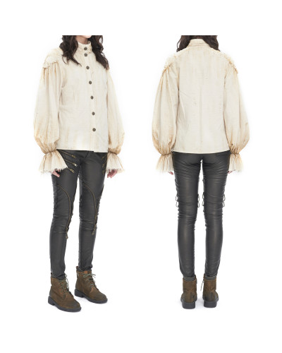 Camisa Beige con Botones