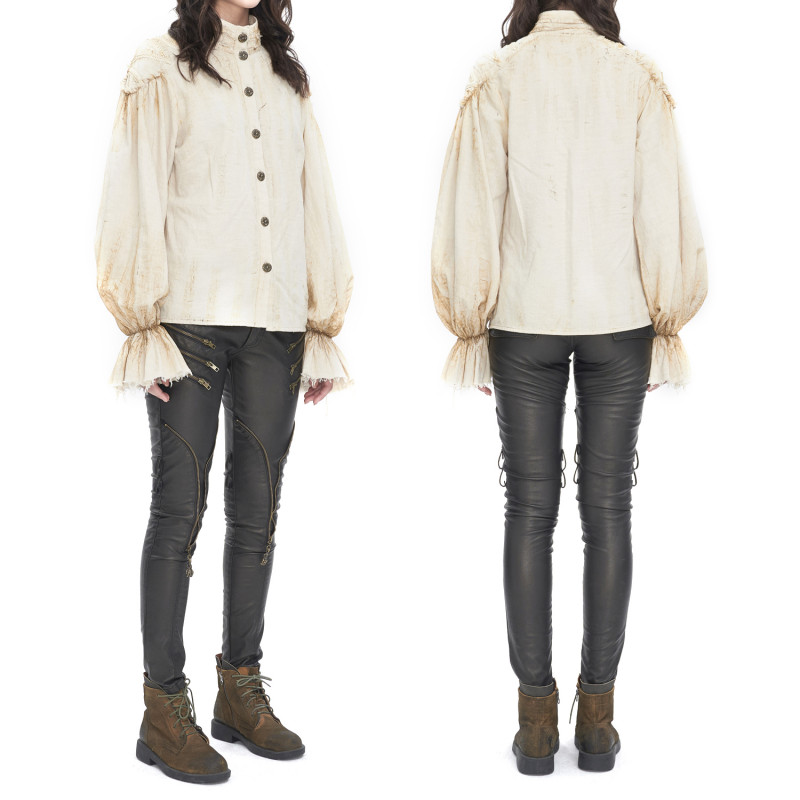 Camisa Beige con Botones