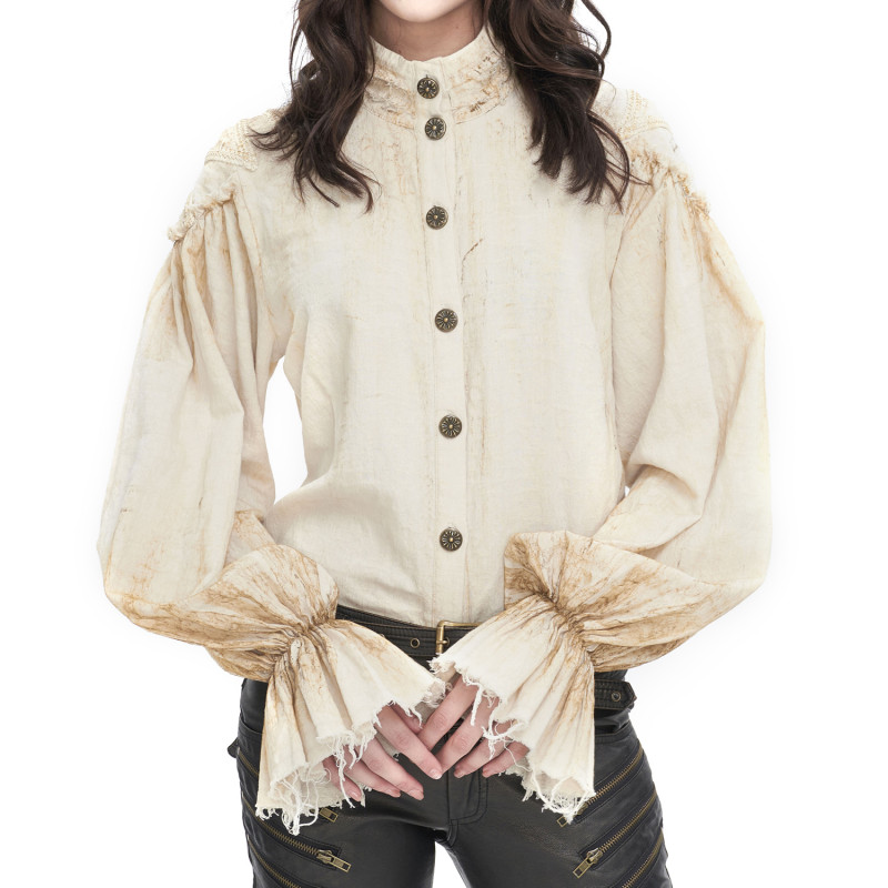Beige Shirt with Buttons