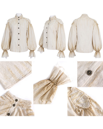 Camisa Beige con Botones