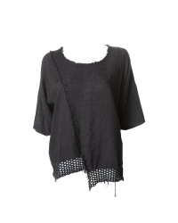 Camiseta Asimétrica con Rejilla