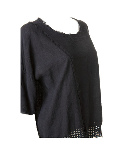Camiseta Asimétrica con Rejilla