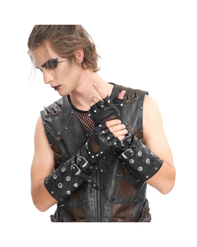 Mitones Negros con Hebillas para Hombre