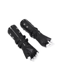 Black Buckled Mittens for Men