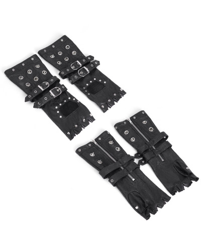 Mitones Negros con Hebillas para Hombre