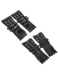 Black Buckled Mittens for Men