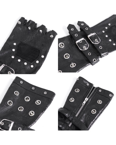 Mitones Negros con Hebillas para Hombre