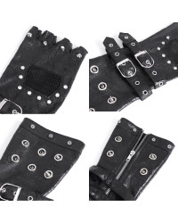 Black Buckled Mittens for Men