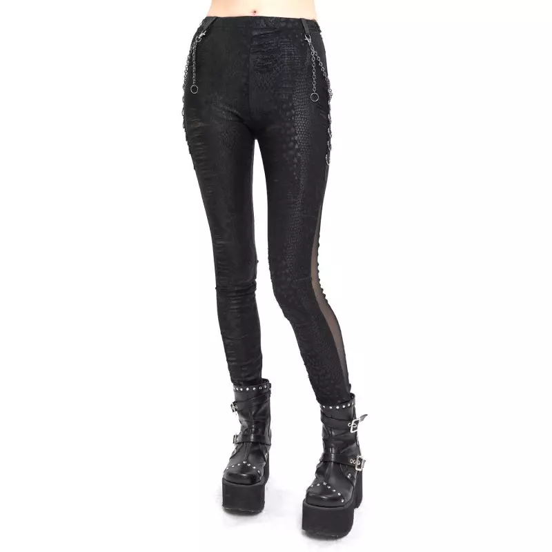 Legging Déchiré avec Tulle de la Marque Devil Fashion à 22,80 €