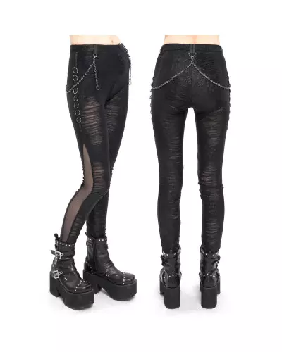 Legging Déchiré avec Tulle de la Marque Devil Fashion à 22,80 €