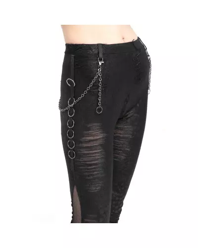 Legging Déchiré avec Tulle de la Marque Devil Fashion à 22,80 €