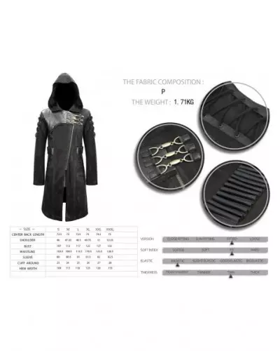 Asymmetrische Jacke mit Kapuze für Männer der Devil Fashion-Marke für 122,00 €