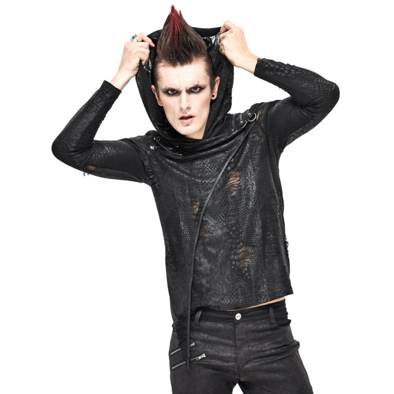 T-Shirt Asymétrique avec Capuche pour Homme