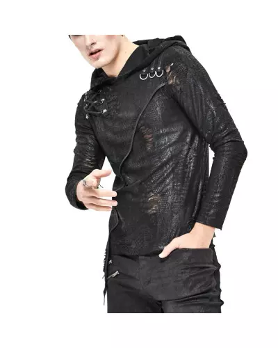 Asymmetric T-Shirt with Hood for Men from Devil Fashion Brand at €57.50