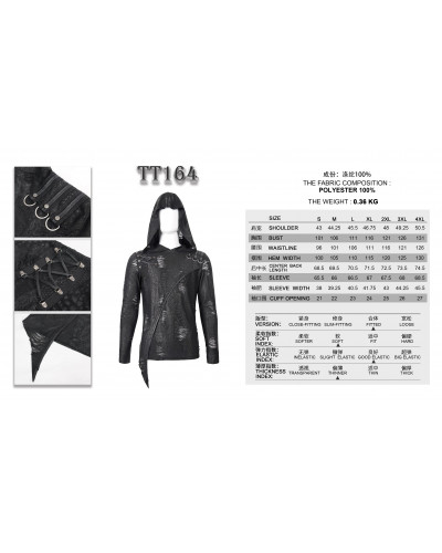 T-Shirt Assimétrica com Capuz para Homem