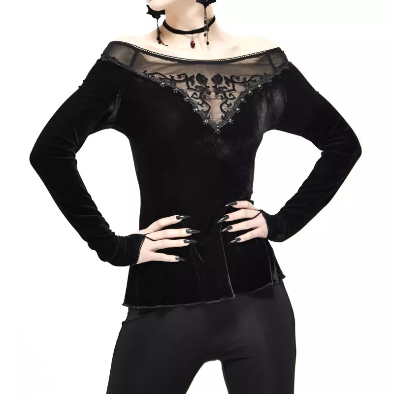 T-Shirt Made of Velvet and Tulle from Devil Fashion Brand at €35.00