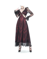 Vestido Gótico Elegante Rojo