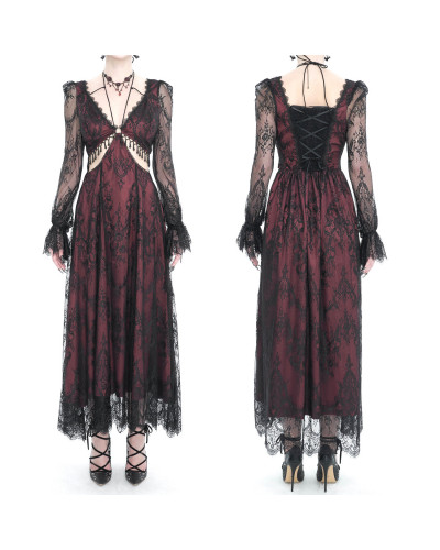 Vestido Gótico Elegante Rojo