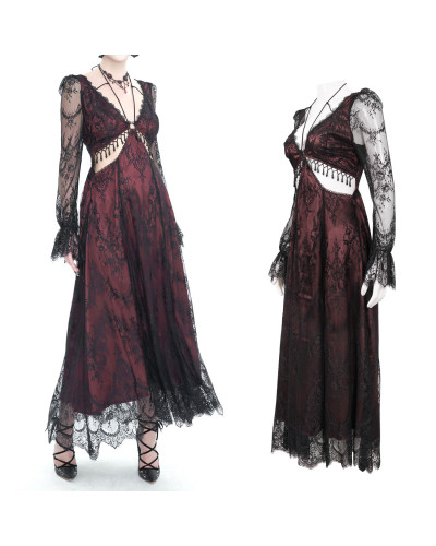 Vestido Gótico Elegante Rojo