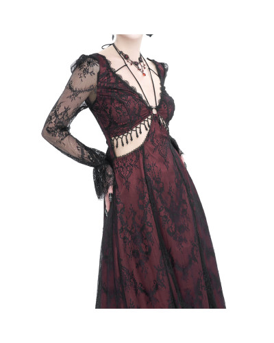 Vestido Gótico Elegante Rojo