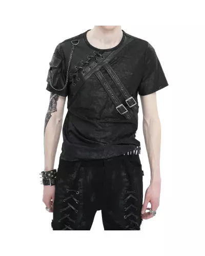 Asymmetrisches T-Shirt mit Tasche für Männer der Devil Fashion-Marke für 61,90 €