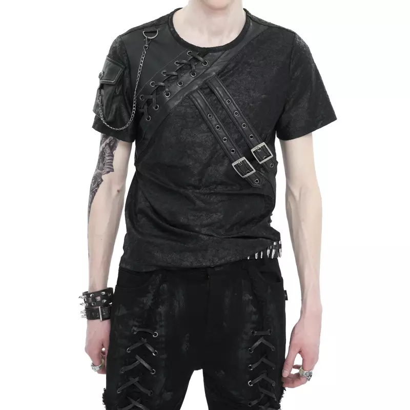 Asymmetric T-Shirt with Pocket for Men from Devil Fashion Brand at €61.90