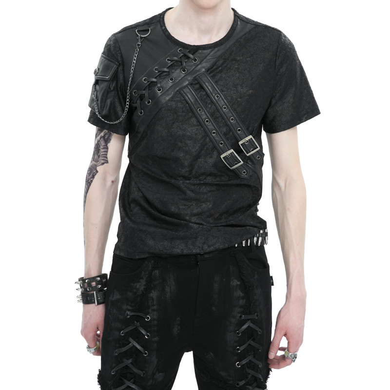 Camiseta Asimétrica con Bolsillo para Hombre