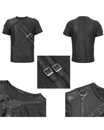Camiseta Asimétrica con Bolsillo para Hombre