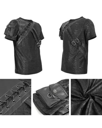 Asymmetric T-Shirt with Pocket for Men from Devil Fashion Brand at €61.90