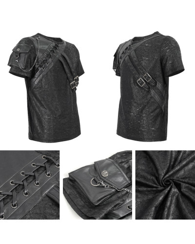 Camiseta Assimétrica com Bolso para Homem