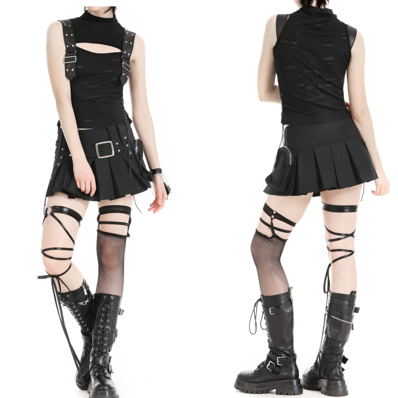 Pleated Skirt Pocket