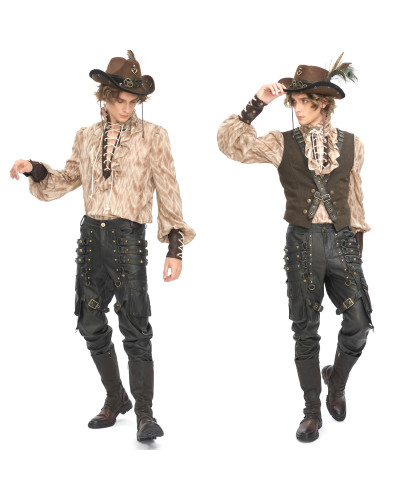 Braune Herrenhose mit Taschen