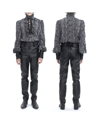 Blusa Gris con Cruzados para Hombre