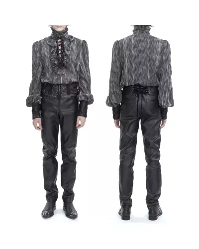 Grey Blouse with Lacings for Men from Devil Fashion Brand at €61.00