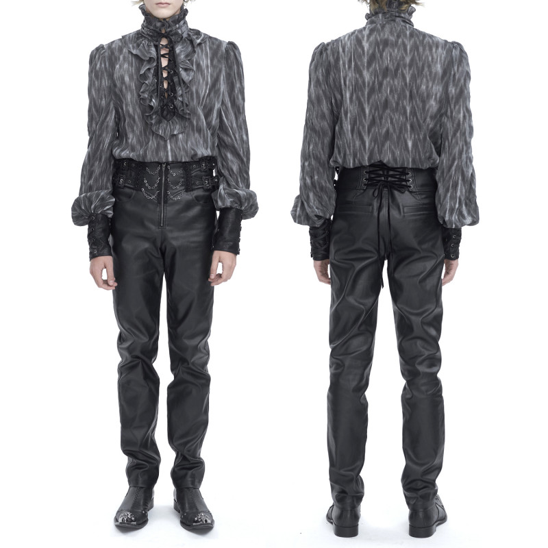 Blusa Gris con Cruzados para Hombre