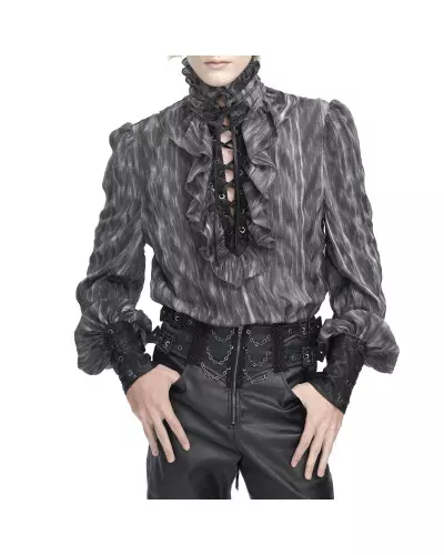 Grey Blouse with Lacings for Men from Devil Fashion Brand at €61.00