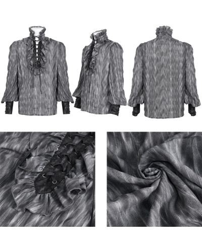 Blusa Gris con Cruzados para Hombre