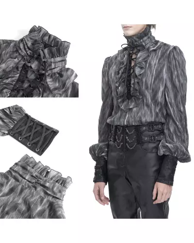 Grey Blouse with Lacings for Men from Devil Fashion Brand at €61.00