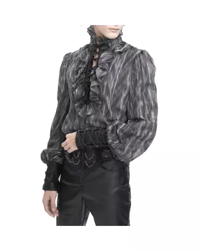 Grey Blouse with Lacings for Men from Devil Fashion Brand at €61.00