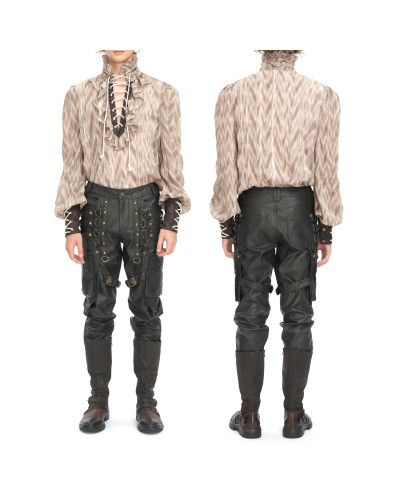 Blusa Beige con Cruzados para Hombre