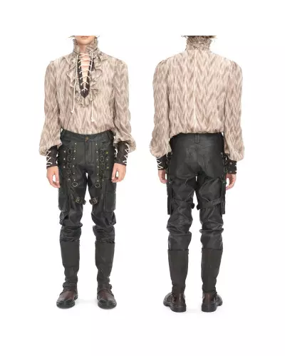 Beige Blouse with Lacings for Men from Devil Fashion Brand at €61.00